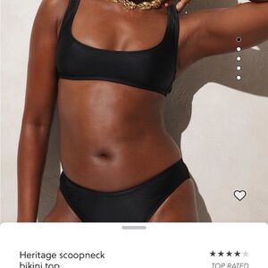 J. Crew Heritage Scoopneck Bikini Top Black Size XL